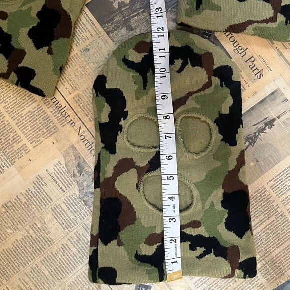 3 HOLE BALACLAVA FULL FACE WINTER SKI MASK CAMO GREEN BLACK BROWN KIDS ONE SIZE - Picture 5 of 5